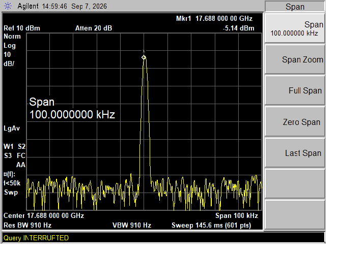 Span 100 kHz 측정 화면